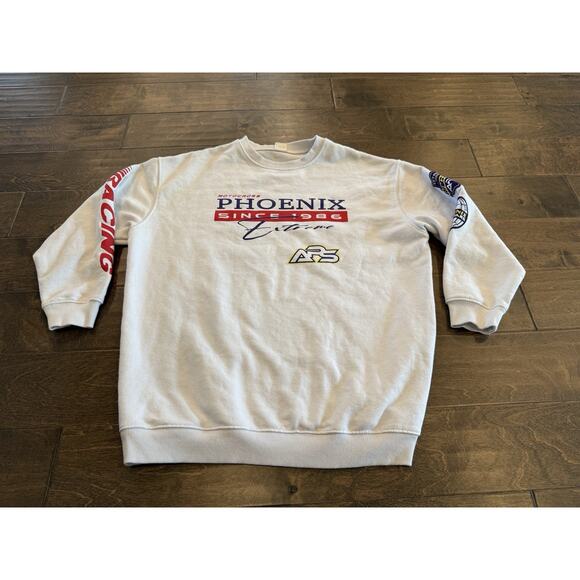 Urban Outfitters White Motocross Phoenix Since 1986 Extreme Hoodie Sweatshirt SM - Picture 2 of 9
